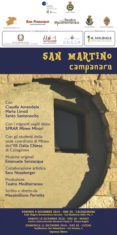 DEBUTTA IL 9 DICEMBRE A CALTAGIRONE  LO SPETTACOLO “SAN MARTINO CAMPANARO” DI MASSIMILIANO PERROTTA